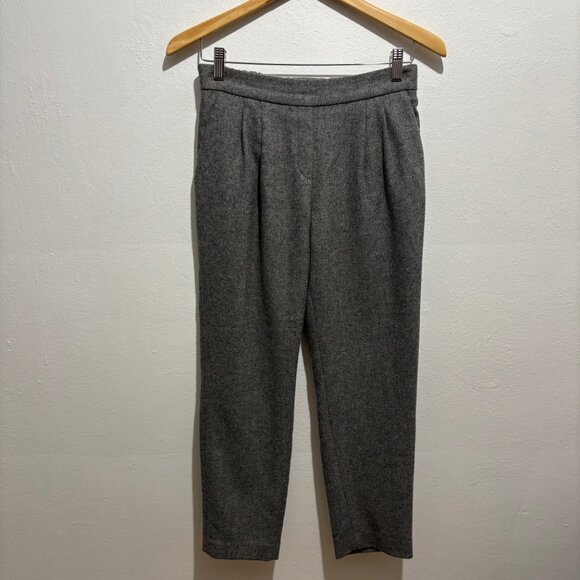 Aritzia Babaton Cohen cropped wool blend pant in grey tweed - Picture 2 of 9